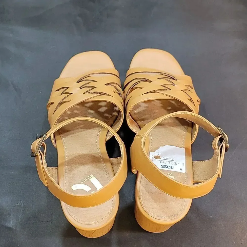 BRAND NEW REPORT BLOCK-HEEL ADJUSTABLE BUCKLE STRAP SANDAL